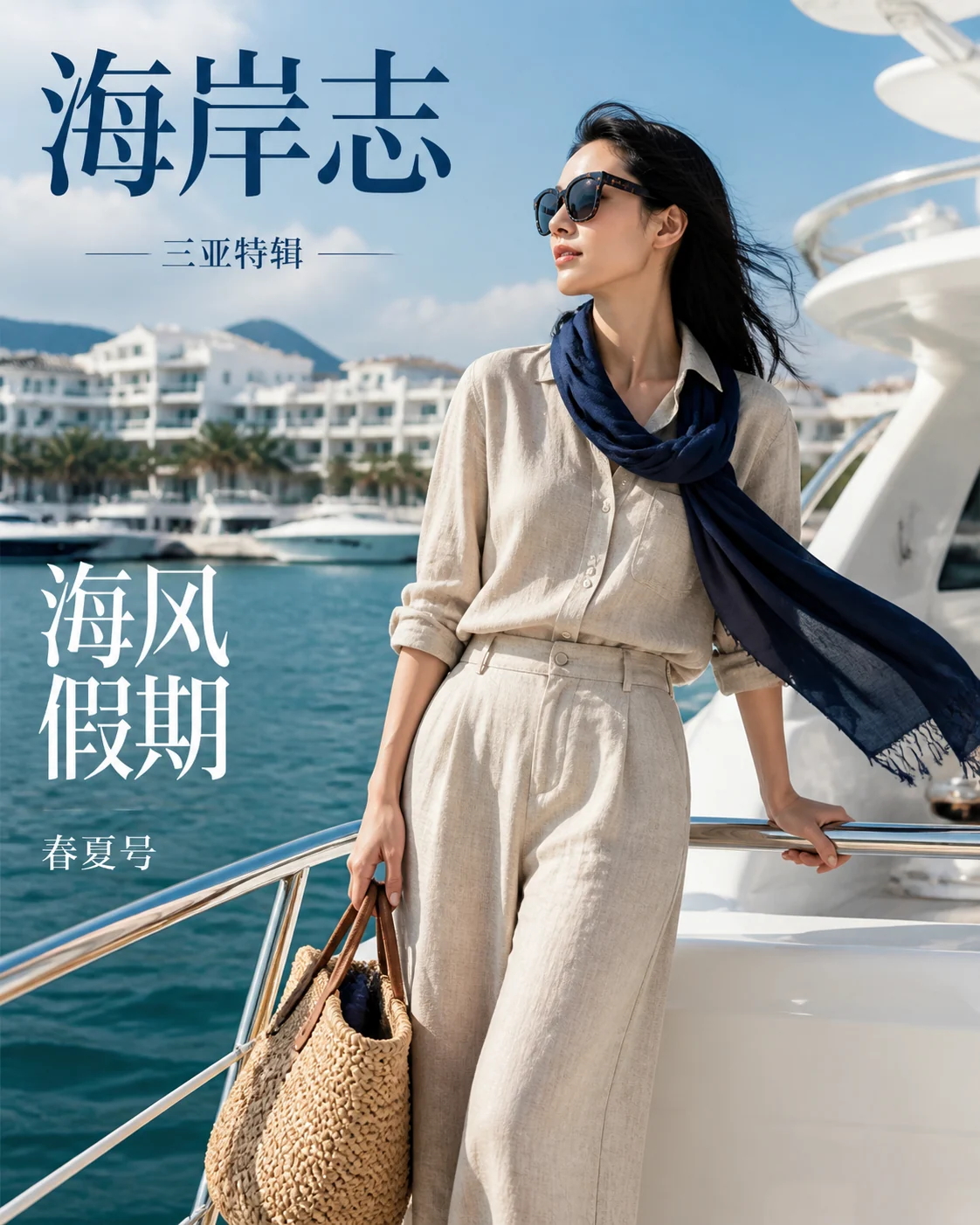Marina resort editorial cover sample