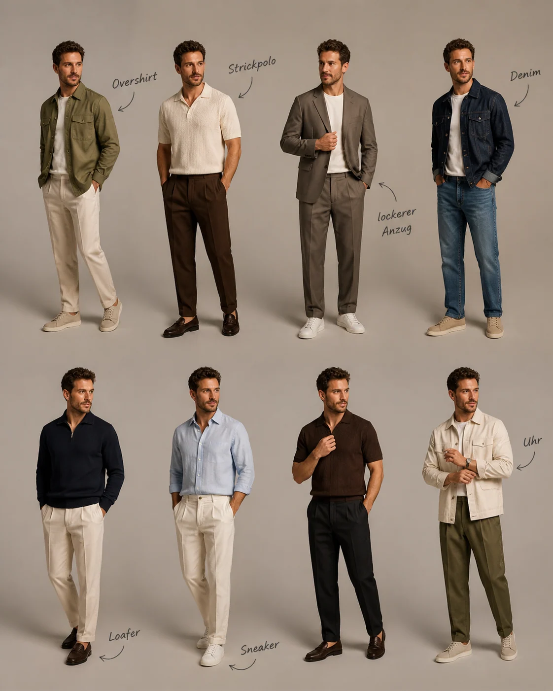 Menswear outfit rotation collage sample