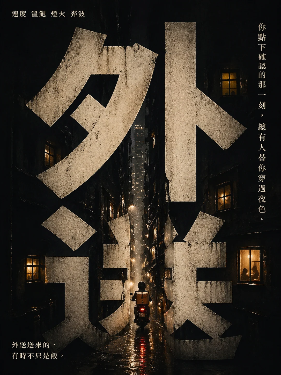 繁體中文夜間外送概念海報示例