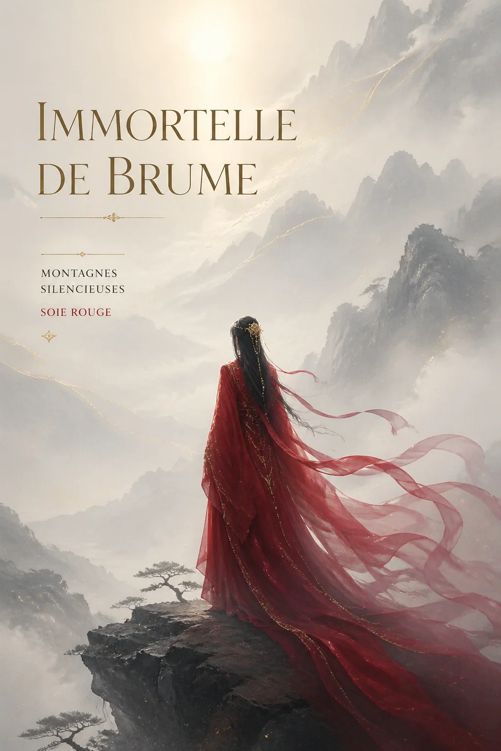 Couverture xianxia francaise avec immortelle dans les montagnes brumeuses