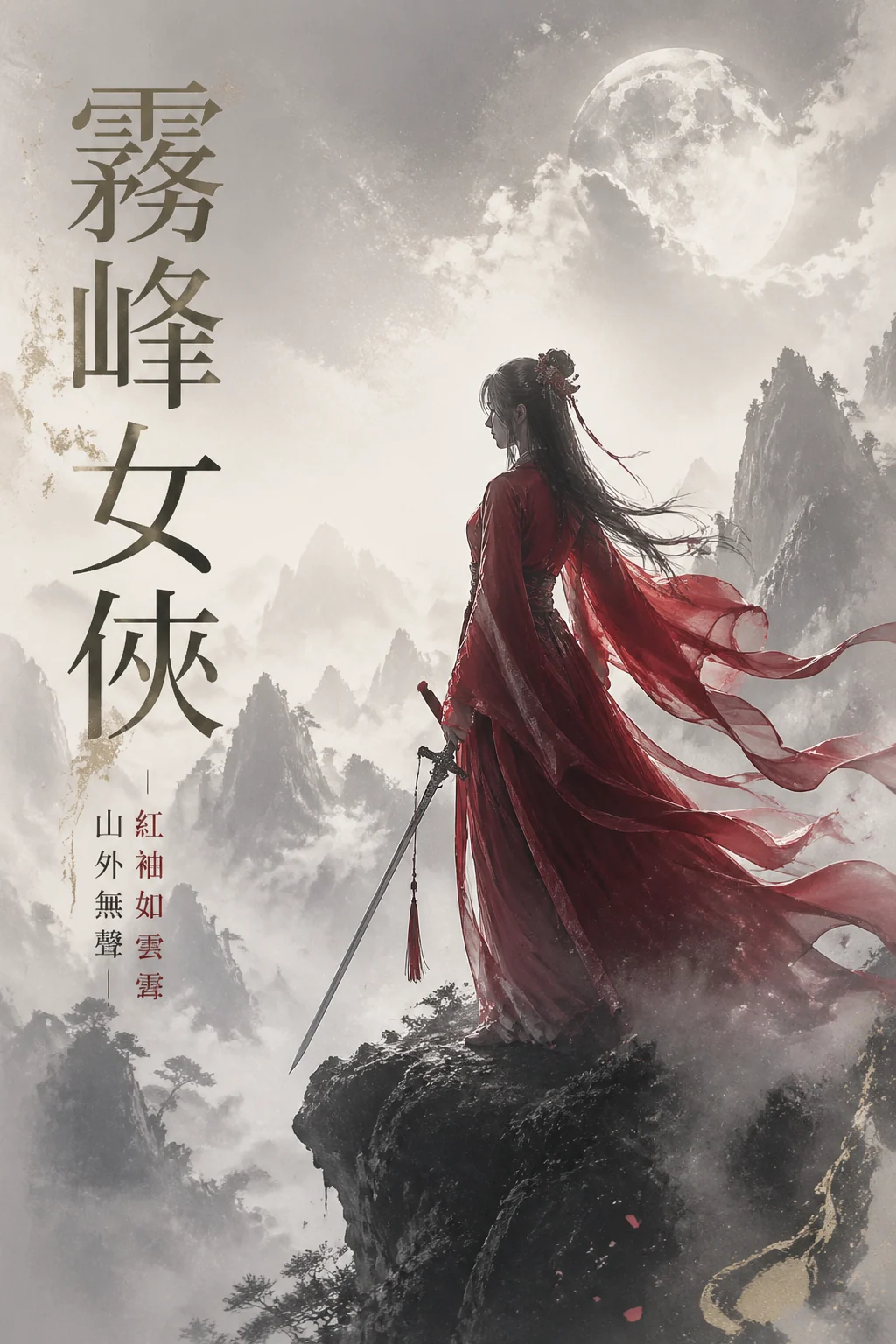 霧峰紅衣女俠武俠雜誌封面示例