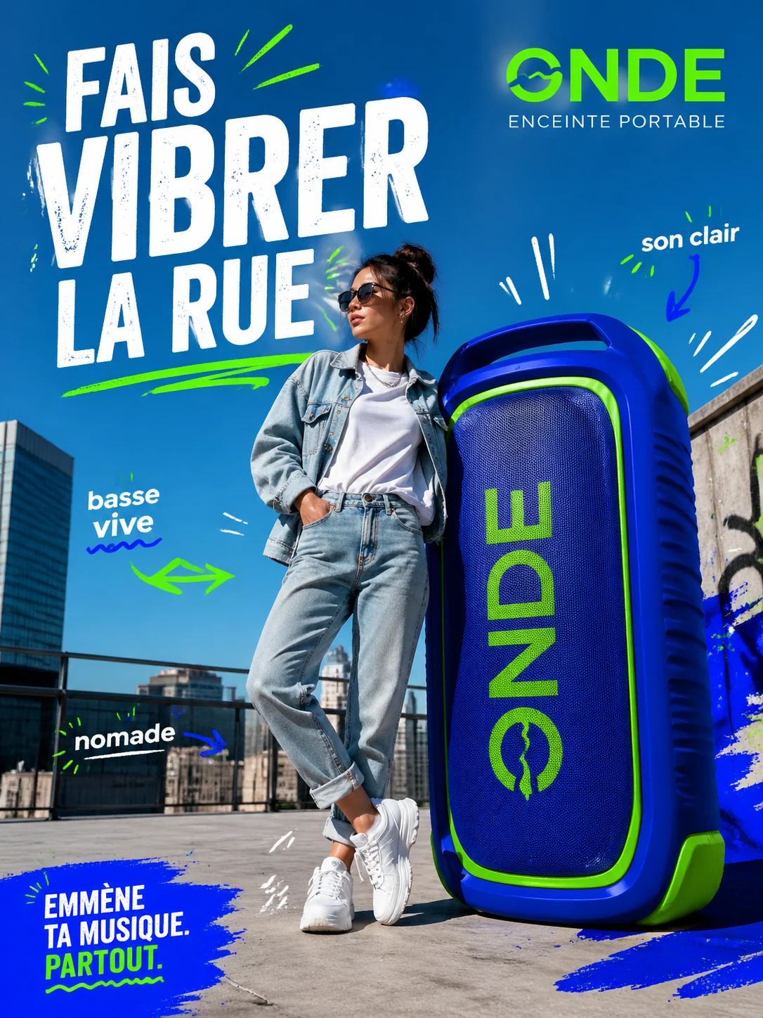 Mixed-media product campaign poster