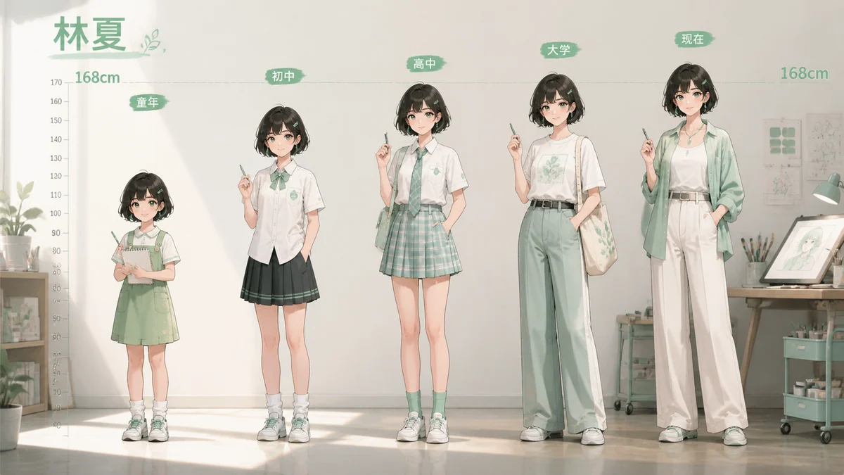 现代原创角色成长阵列示例