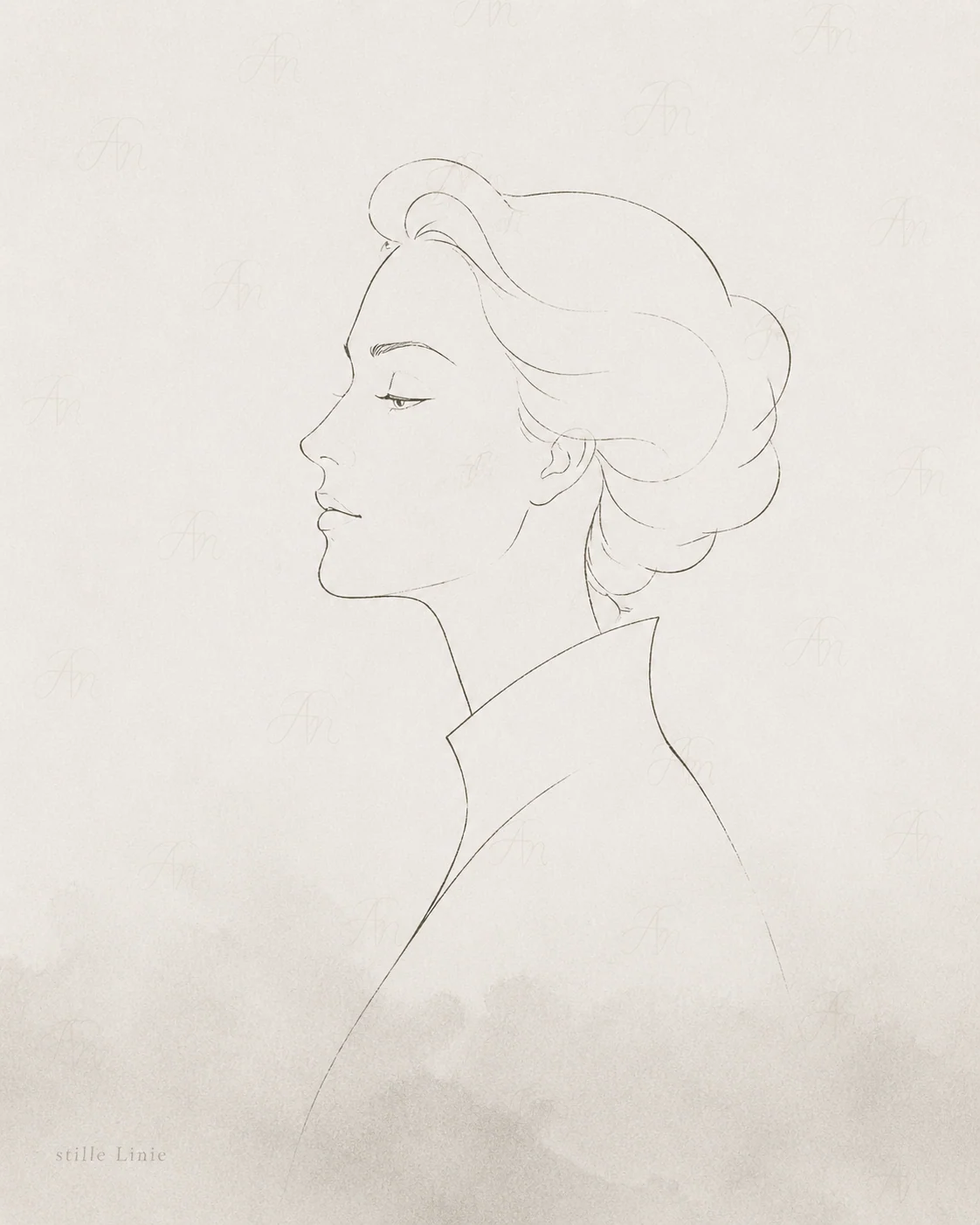 Minimalistische Couture-Linienportratstudie