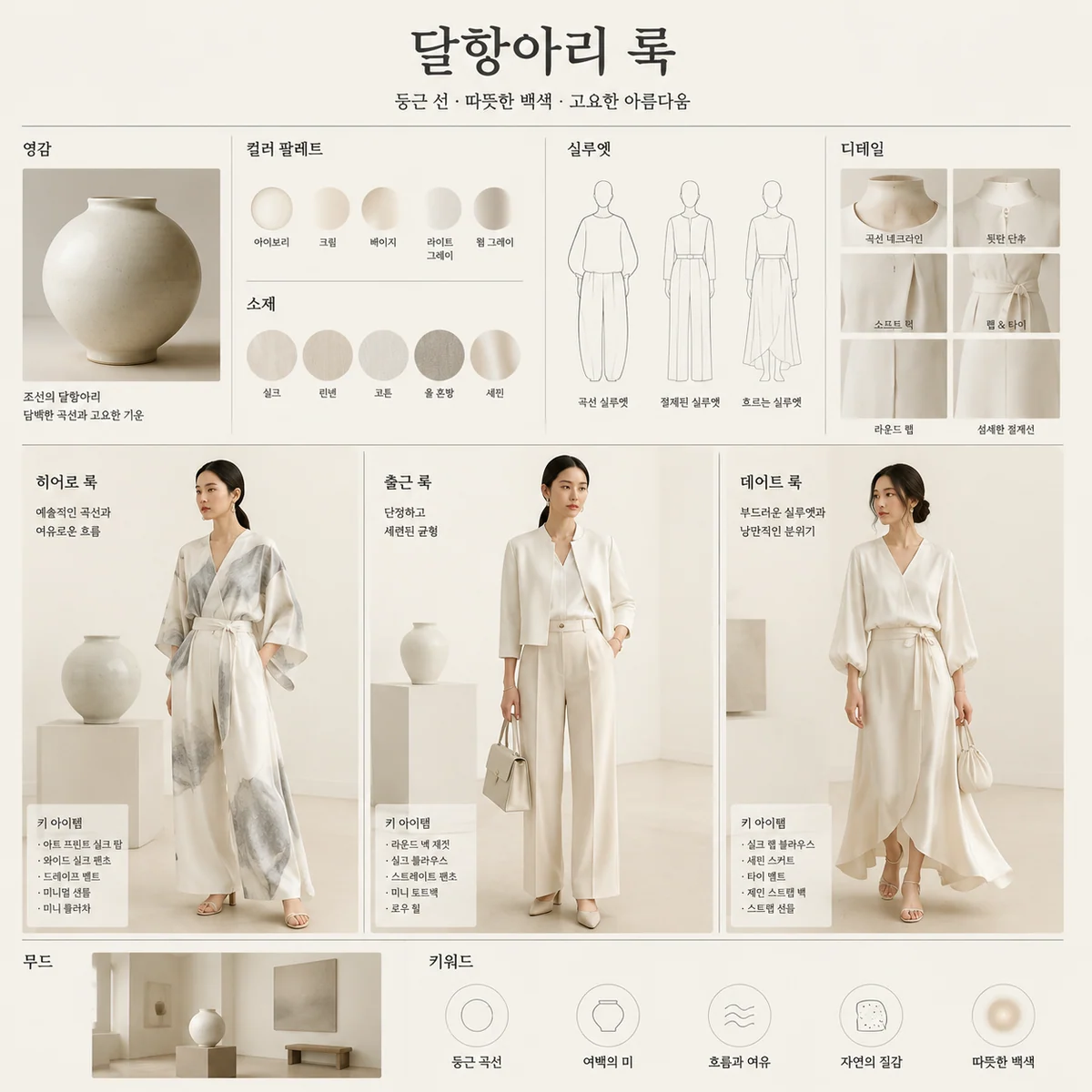 Heritage Fashion Board: Moon Jar Minimal Looks