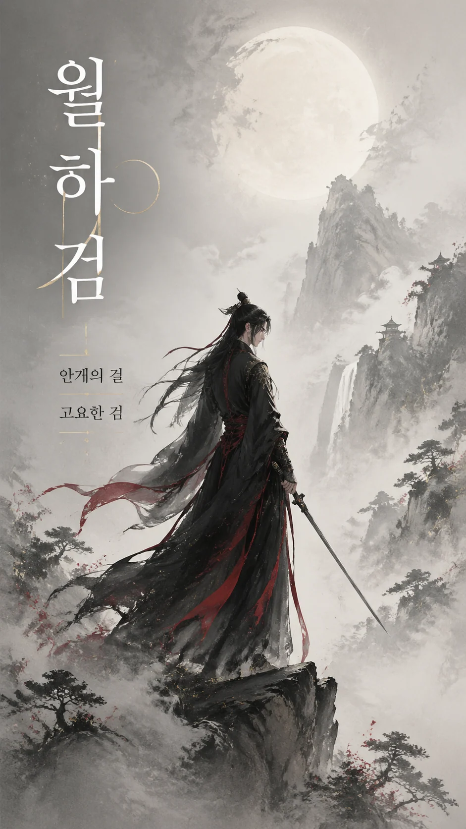 한국어 달빛 검객 무협 매거진 표지 예시