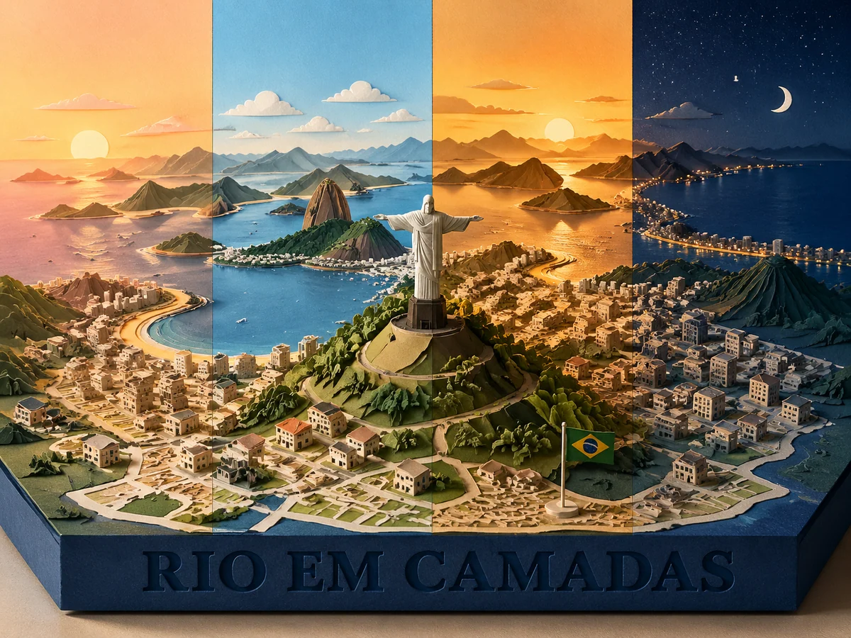 Layered mountain gateway city diorama from a structured map