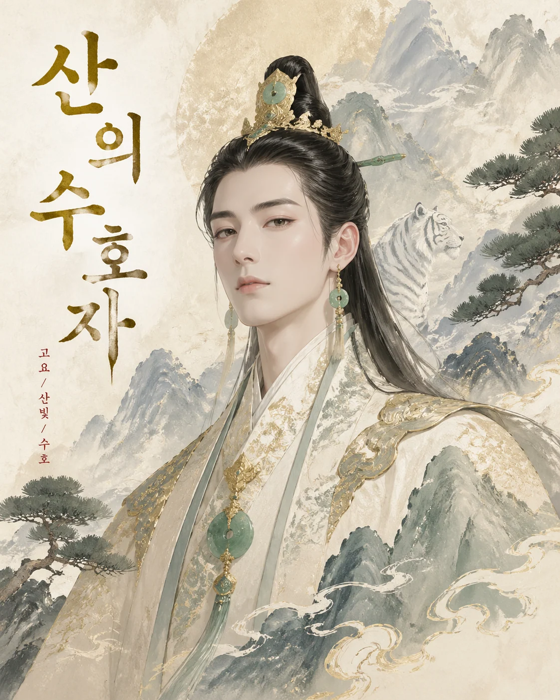 한국어 산신 수호자 초상 포스터 예시