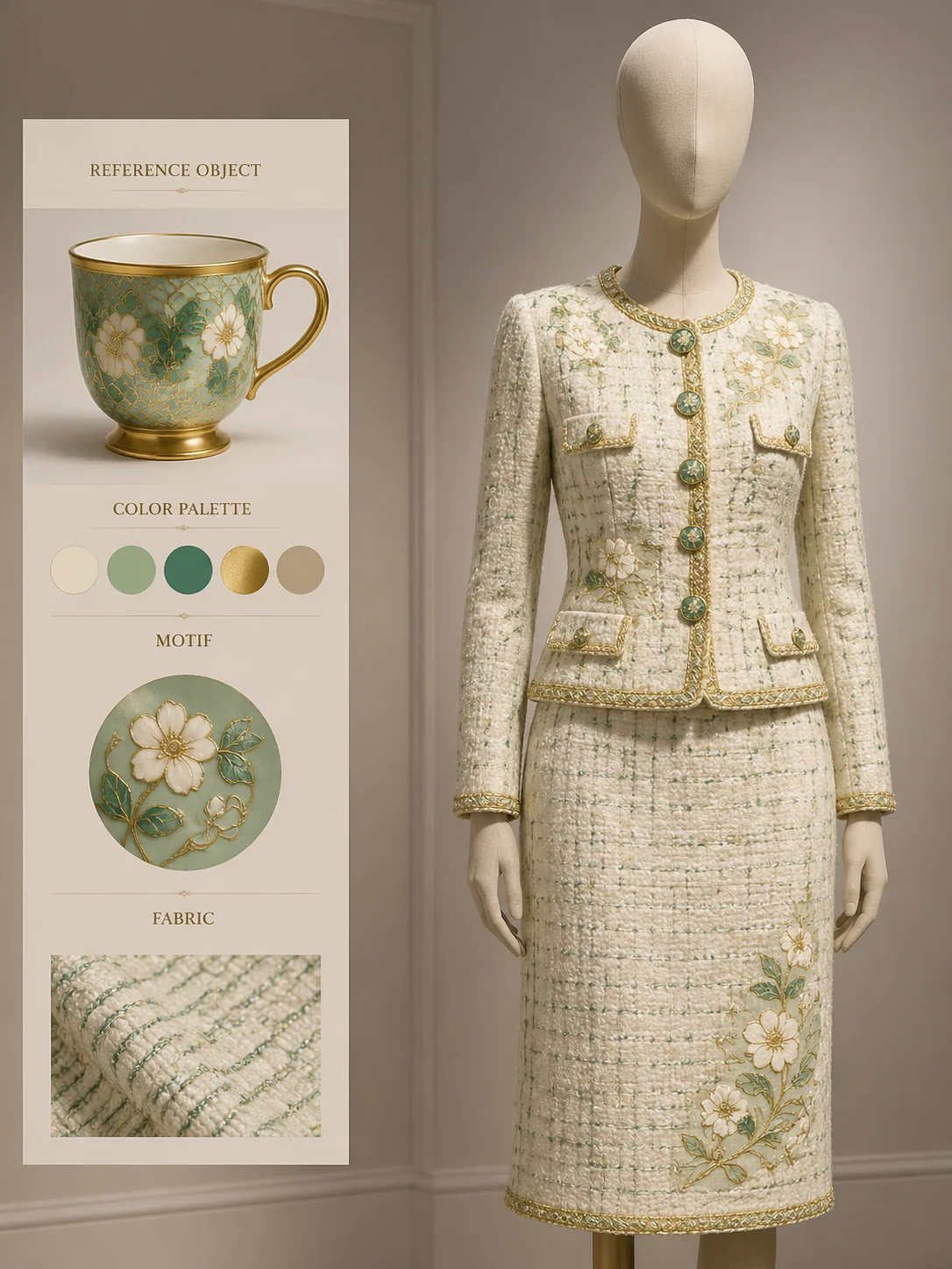 유물 트위드 의상