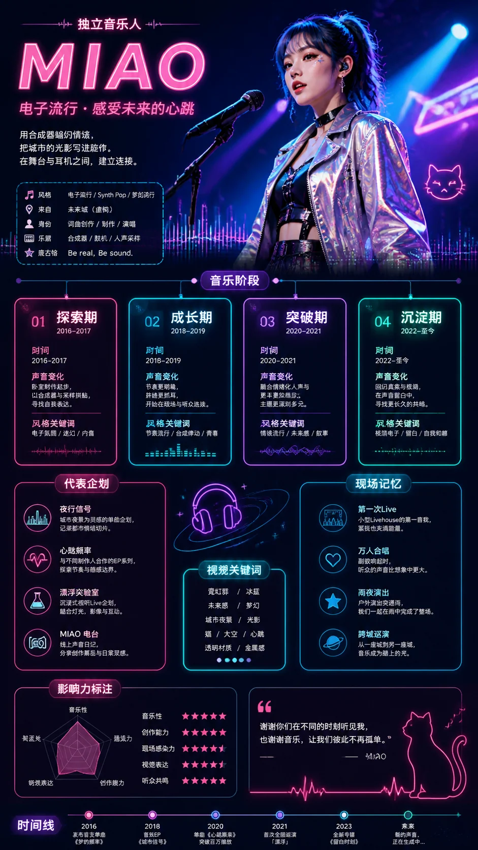 音乐人阶段拆解信息图示例