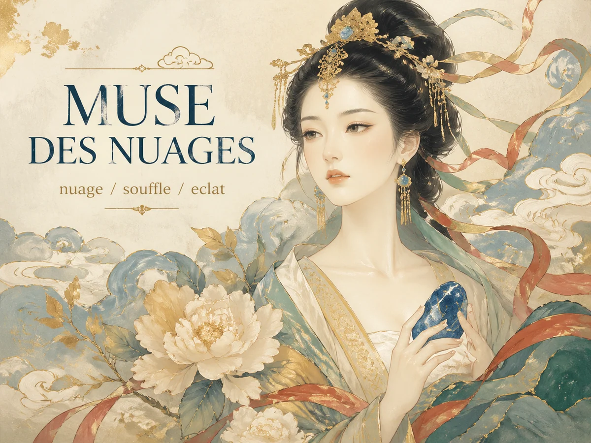 Affiche francaise de muse mythique en portrait decoratif oriental