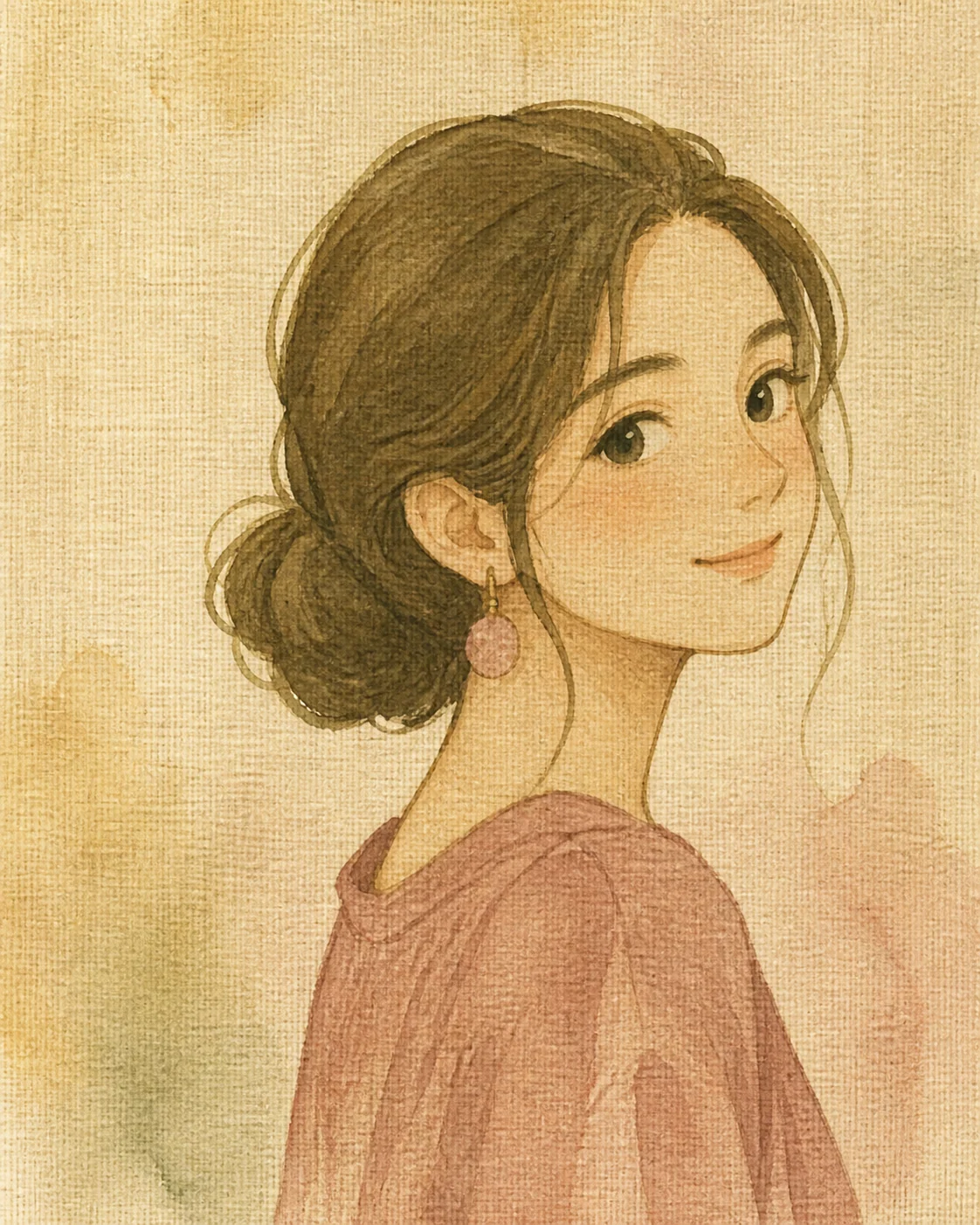 Natural dye canvas portrait sample