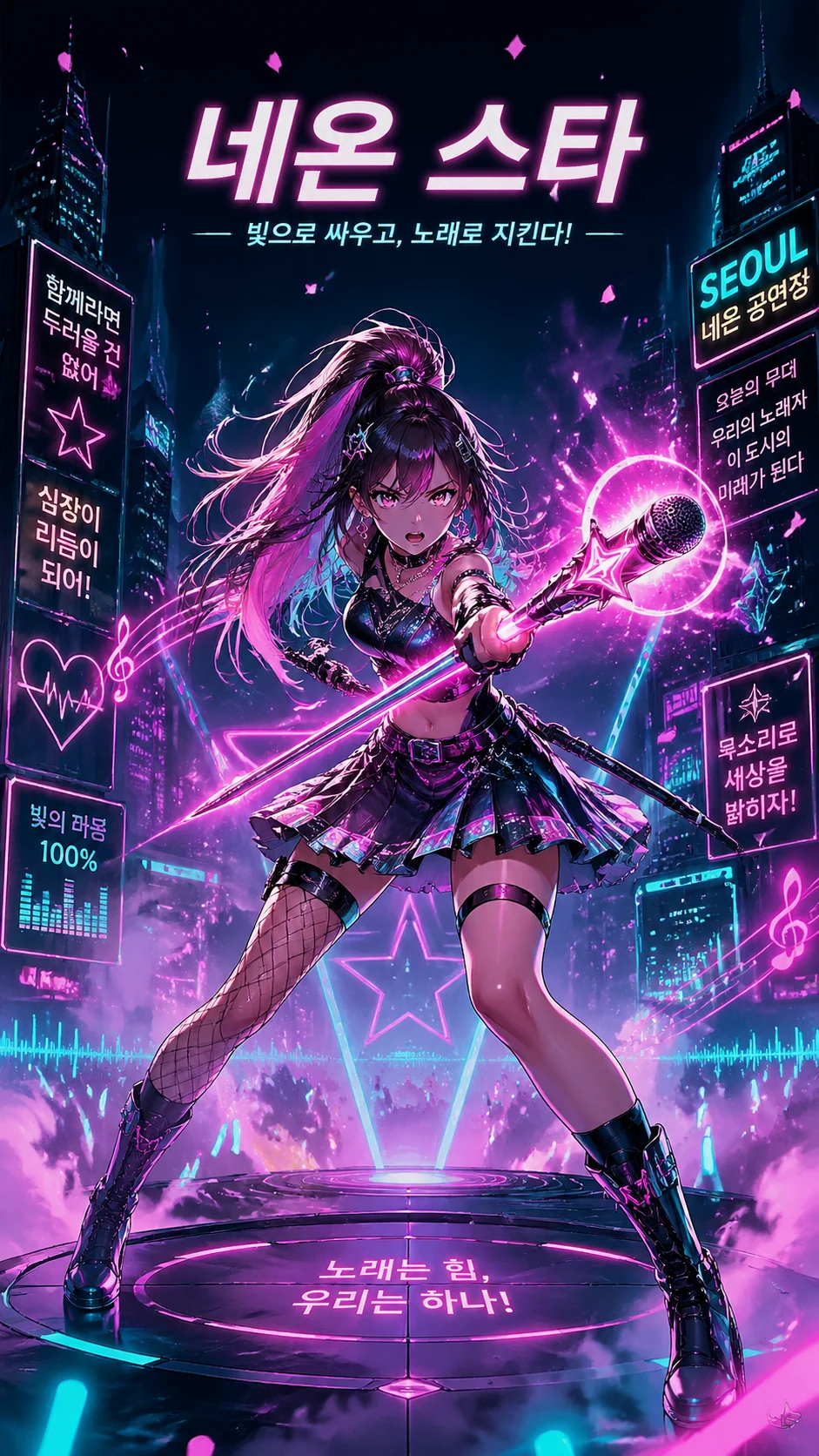 Neon-Idol-Kriegerin