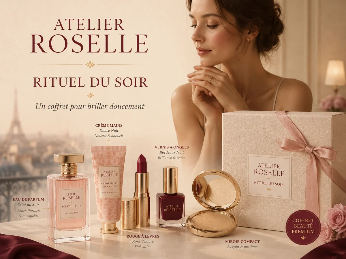 Affiche francaise pour coffret beaute premium