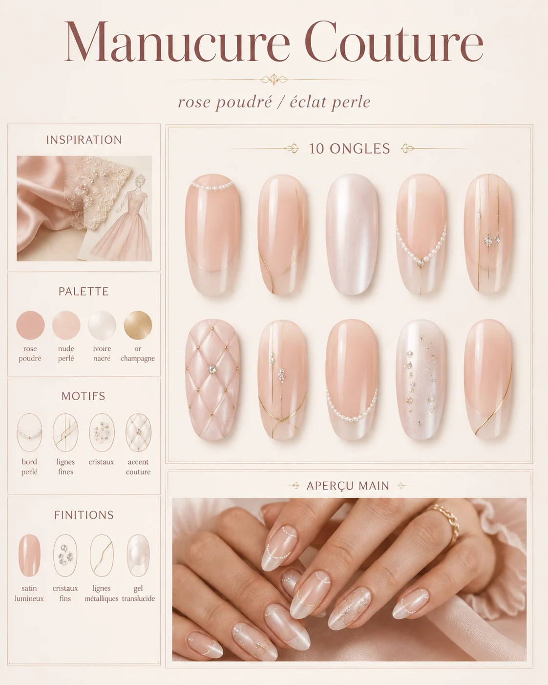 Tableau de manucure couture parisienne en français