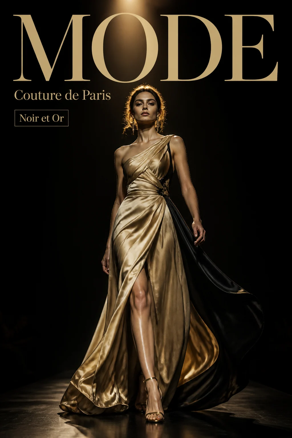 Couverture couture parisienne en noir et or