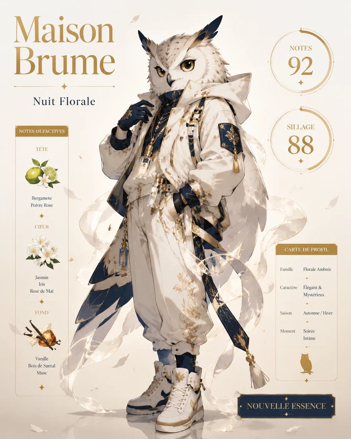 Affiche française de mascotte pour parfumerie boutique