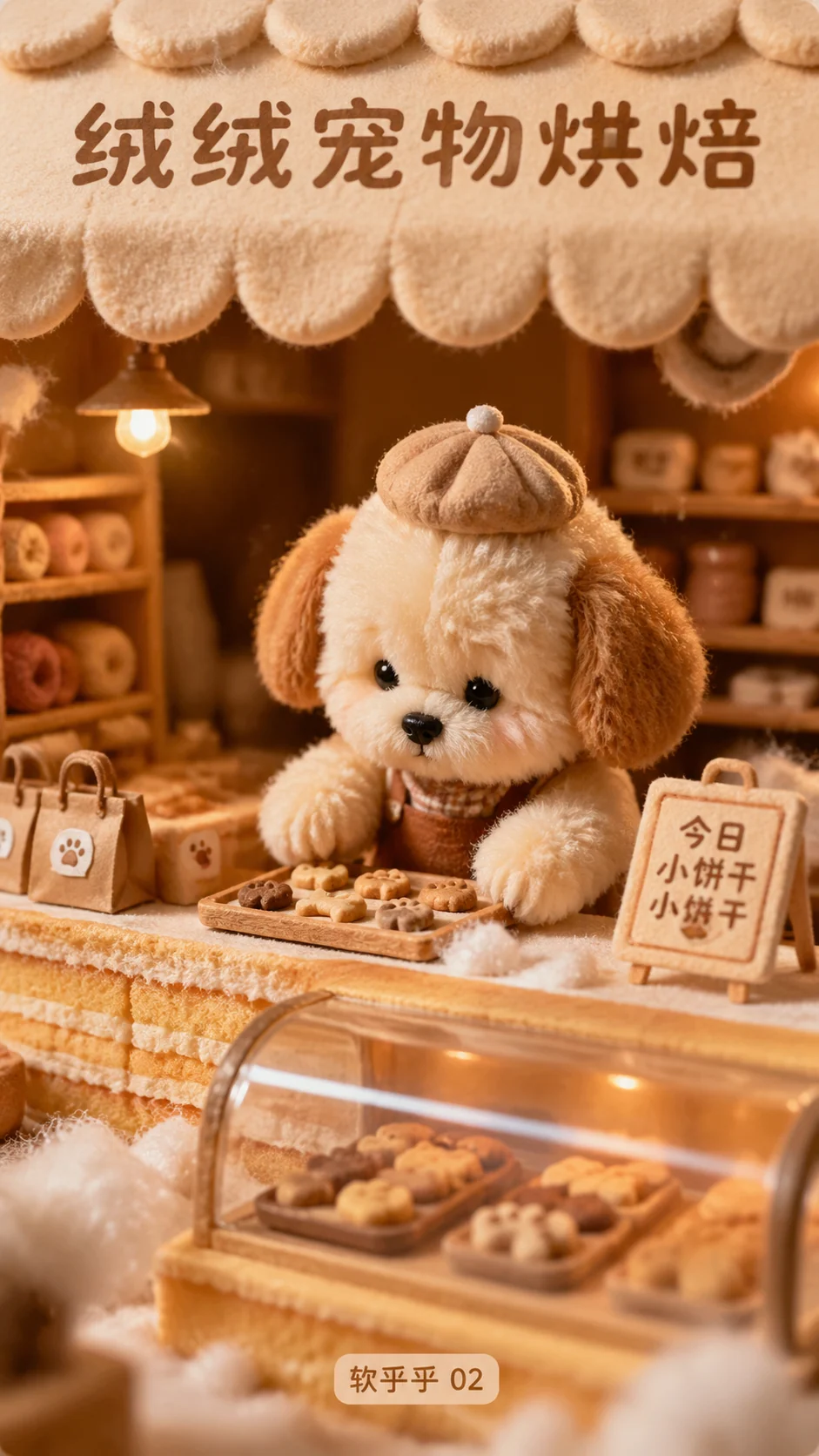 Pet bakery plush micro-world poster sample