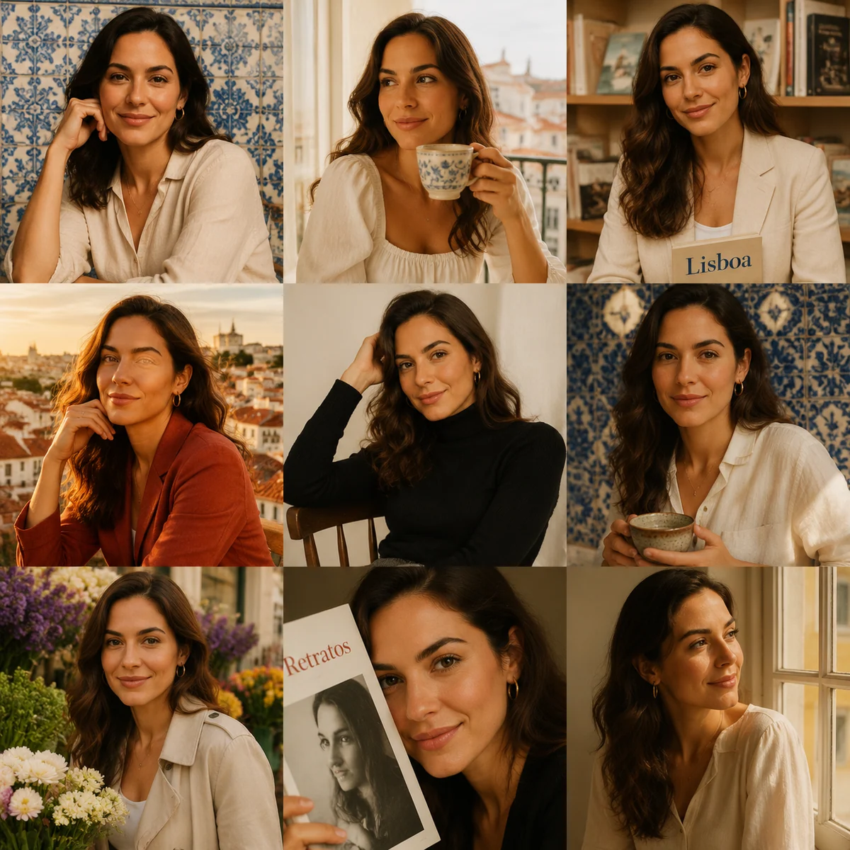 cuadrícula portuguesa de retratos lifestyle
