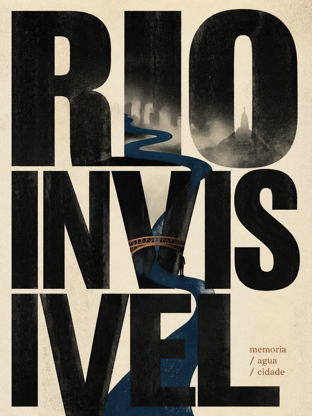 Poster tipografico conceitual em portugues