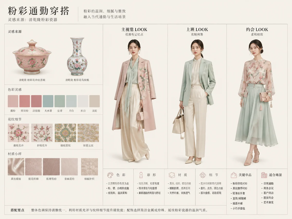 Heritage Fashion Board: Qianlong Porcelain Office Looks