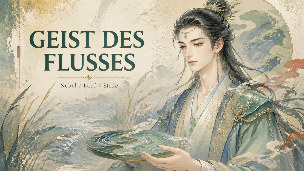 Deutsches Flussgeist Portratposter im modernen ostlichen Stil