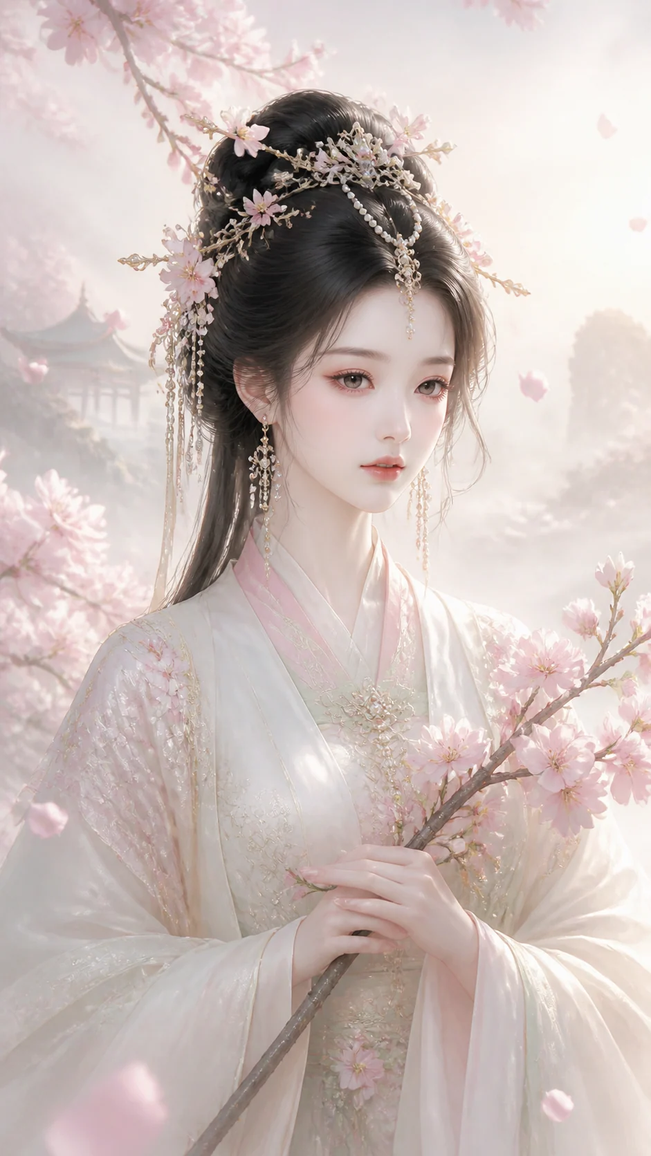 日本語の桜仙女ポートレート例
