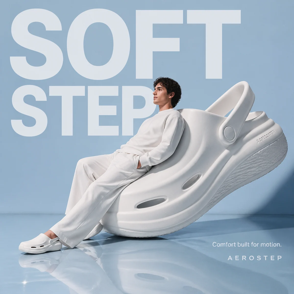 Oversized footwear studio campaign poster