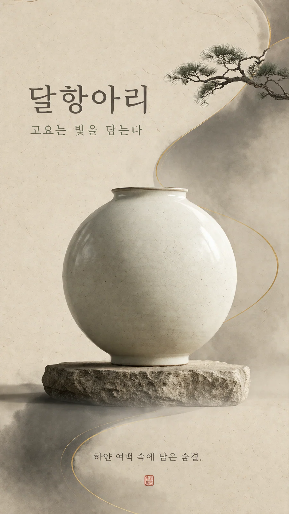 한국어 달항아리 미니멀 포스터 예시