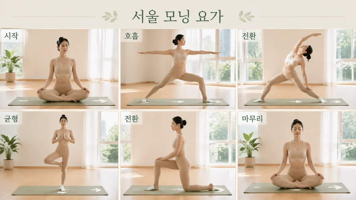 Exemple visuel de campagne yoga: Seoul Yoga Sequence Board
