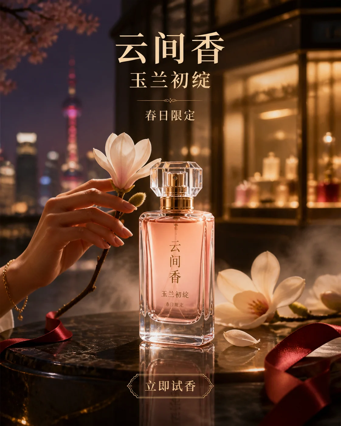 上海花香香水广告示例