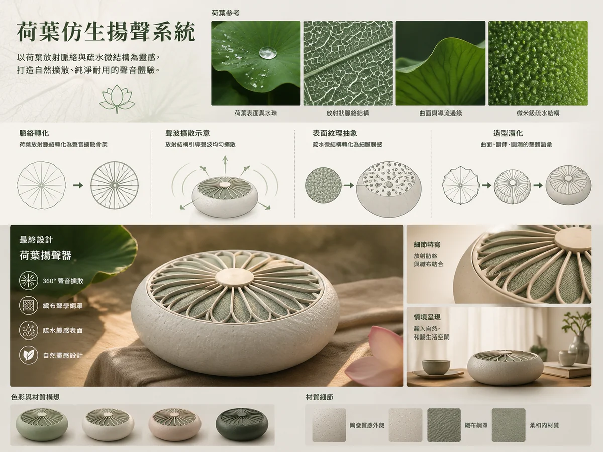 貝殼肋骨結構轉化為吊燈的產品概念板