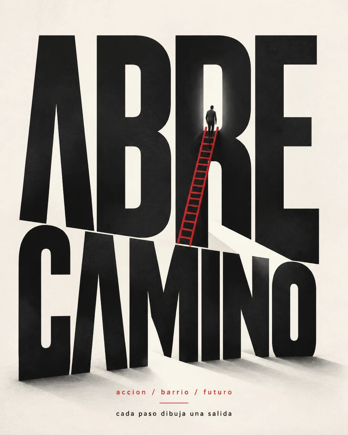 Poster espanol de gran tipografia con metafora visual