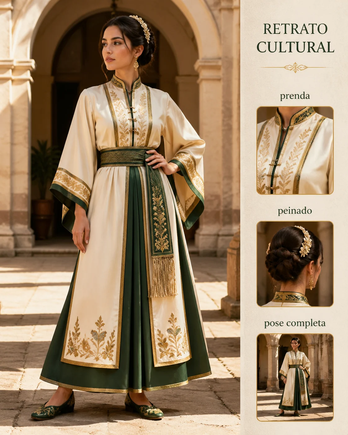 Retrato de indumentaria tradicional en español