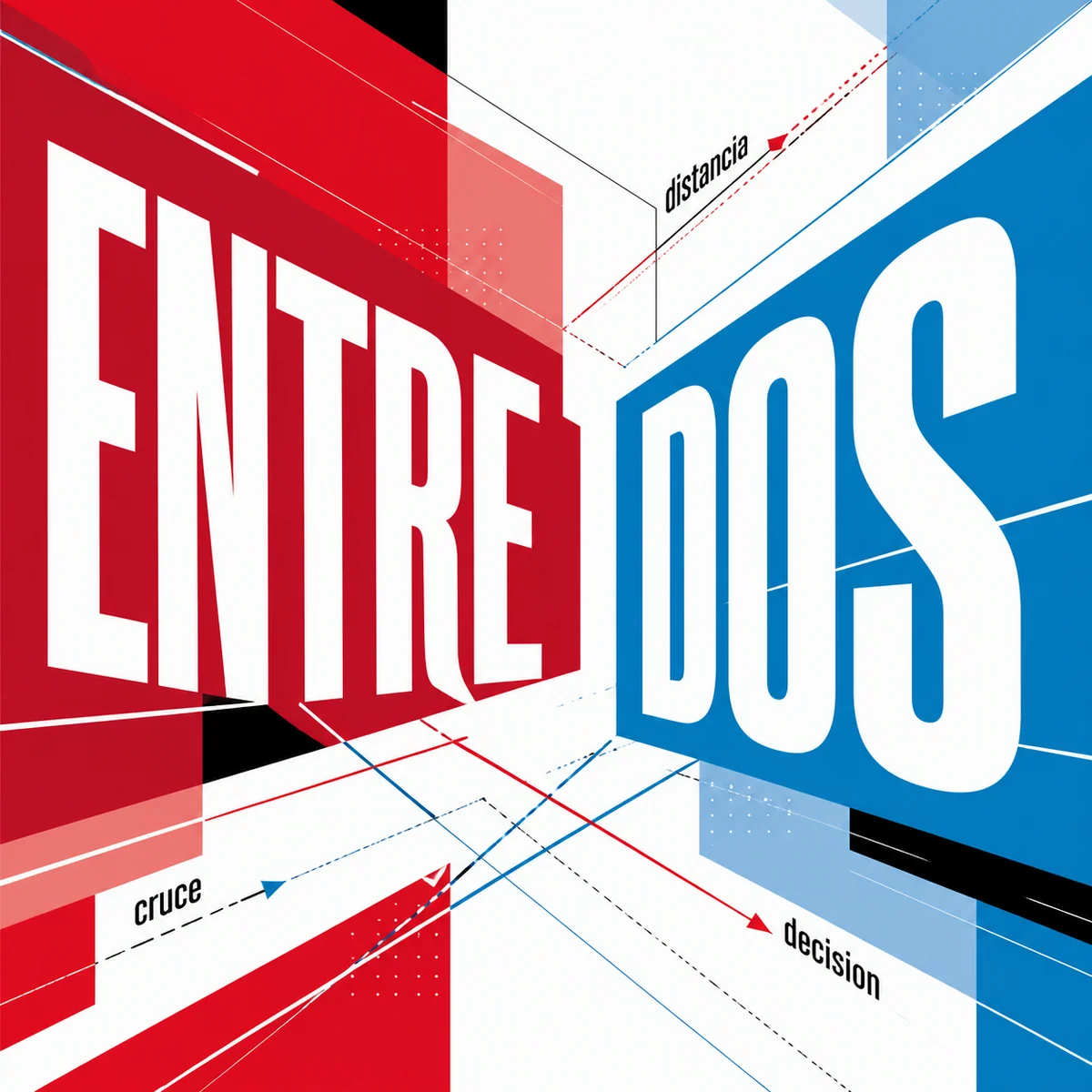 Poster tipografico espanol con planos oblicuos