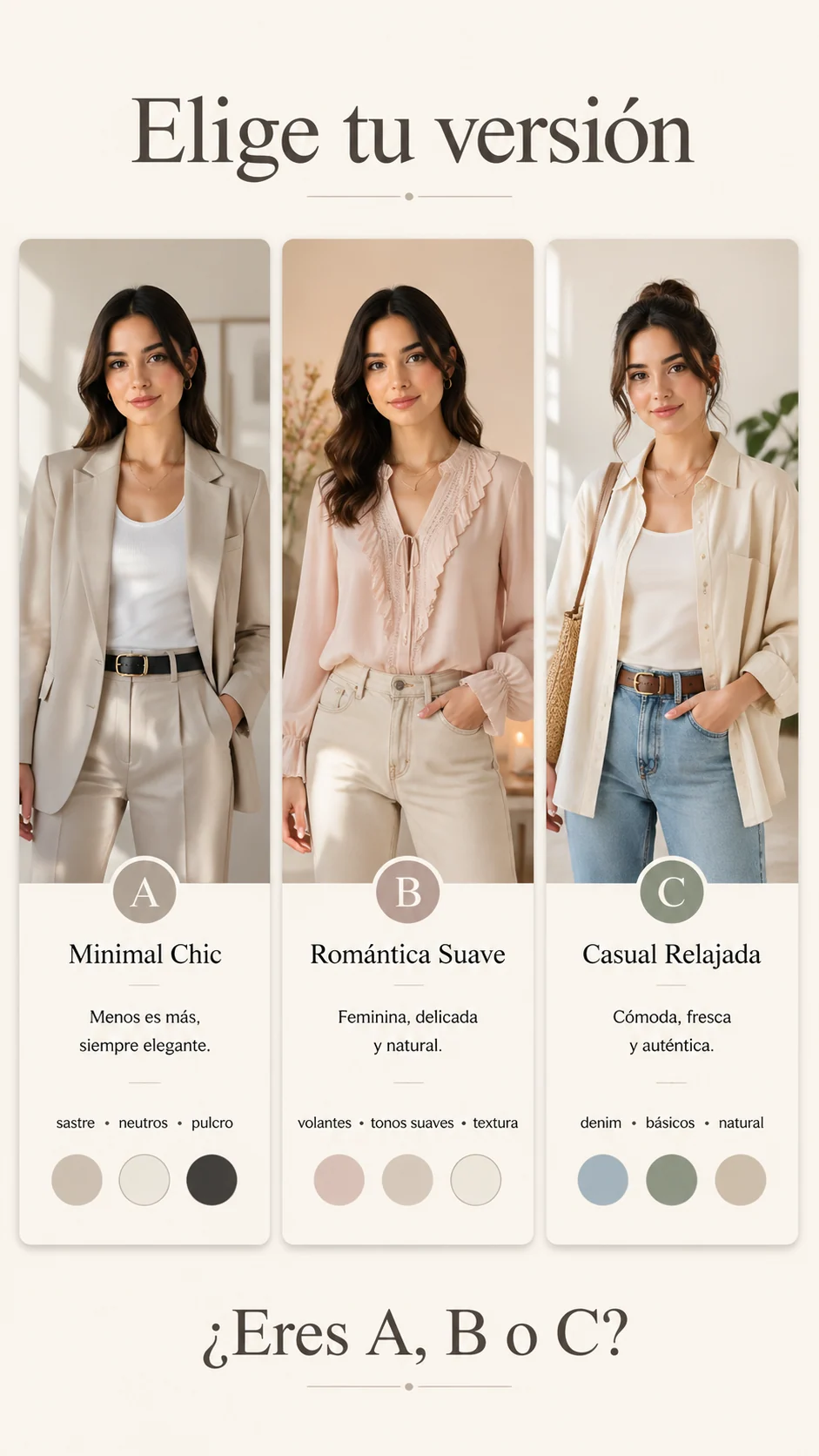 Póster en español de tres estilos para elegir