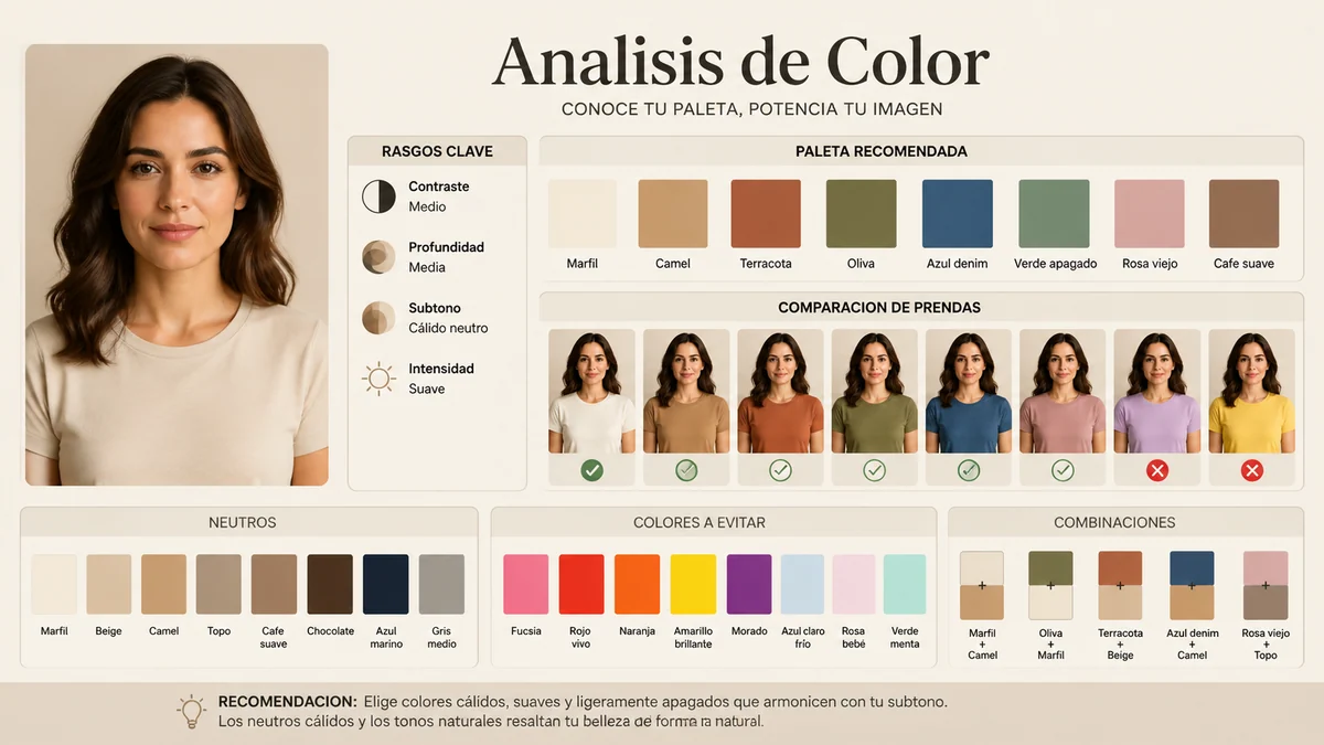 Mapa espanol de color personal y guardarropa