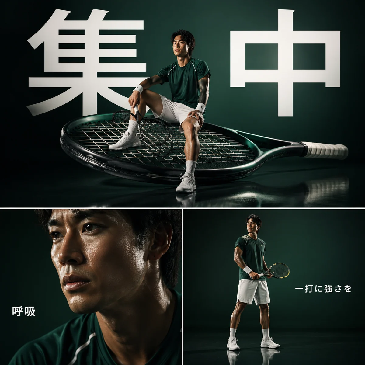 Sports equipment product campaign collage