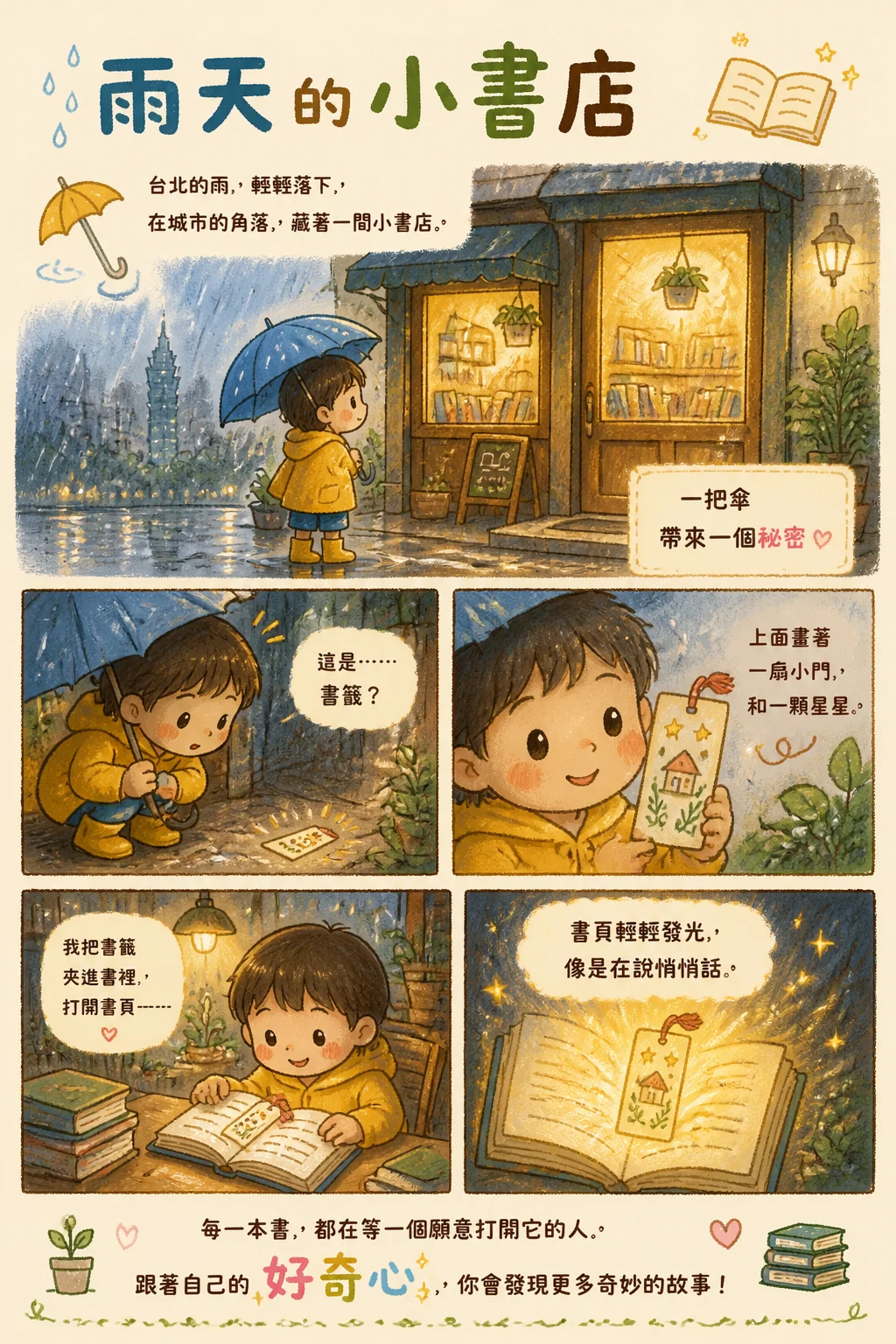繁體中文台北雨天書店繪本內頁示例