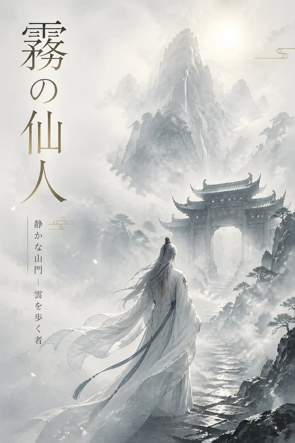 日本語の道士仙人ファンタジー雑誌表紙例