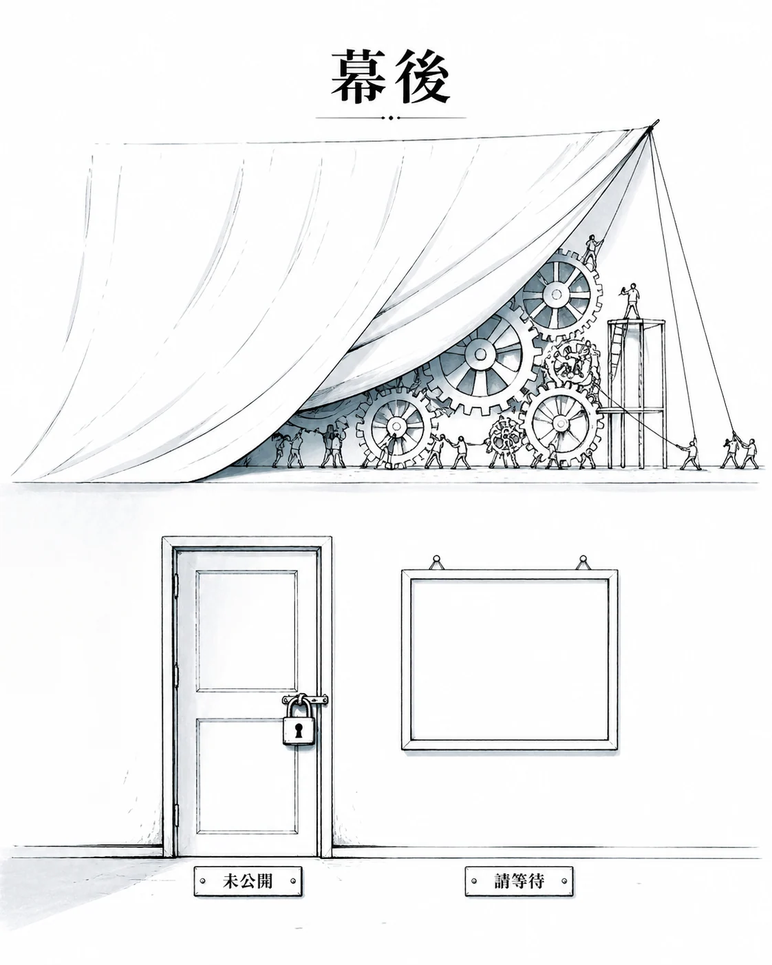 繁體中文秘密與沉默主題諷刺插畫示例