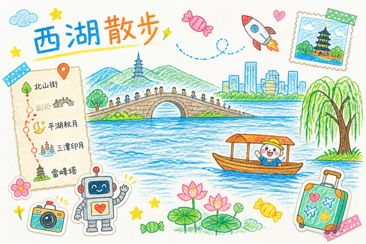 旅行照片转成蜡笔回忆地图的示例