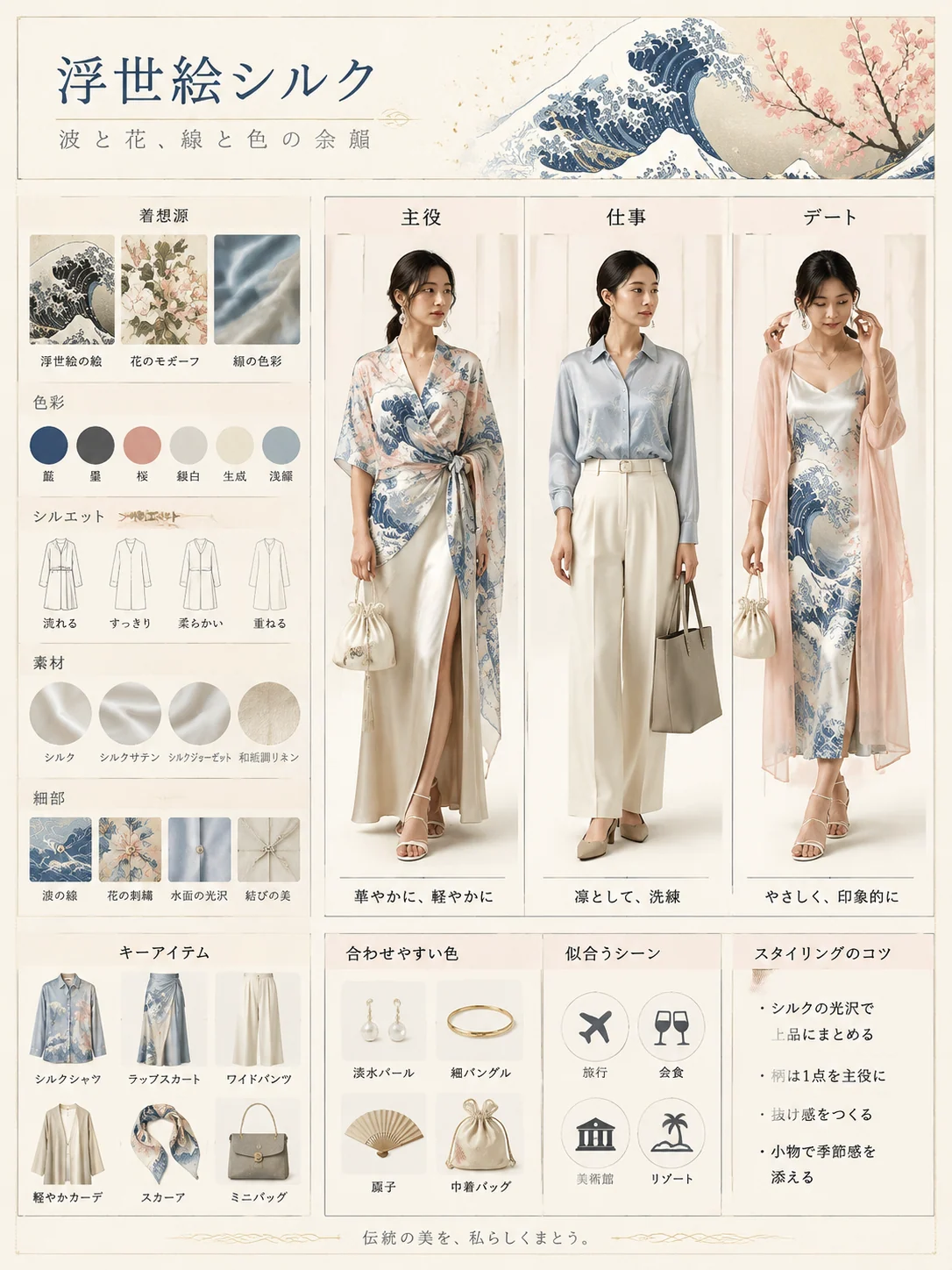Heritage Fashion Board: Ukiyo-e Silk Date Looks