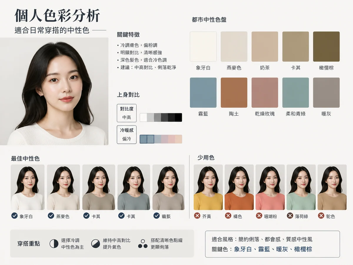 繁體中文個人色彩分析色盤示例