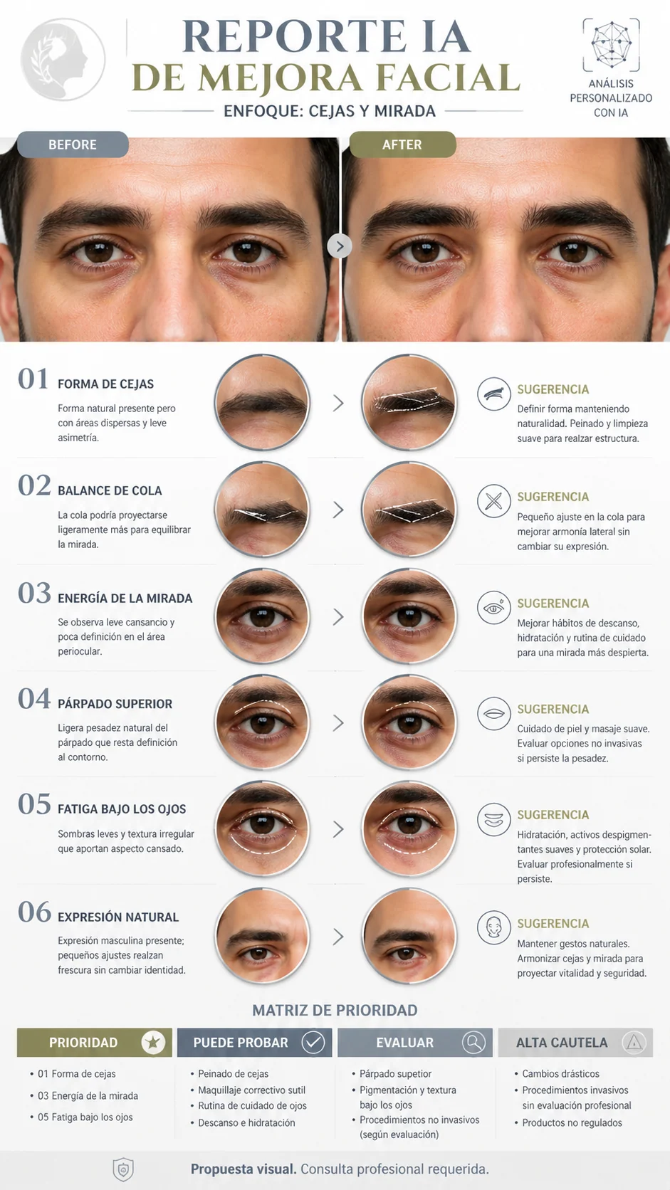Vertical mobile facial aesthetic report sample