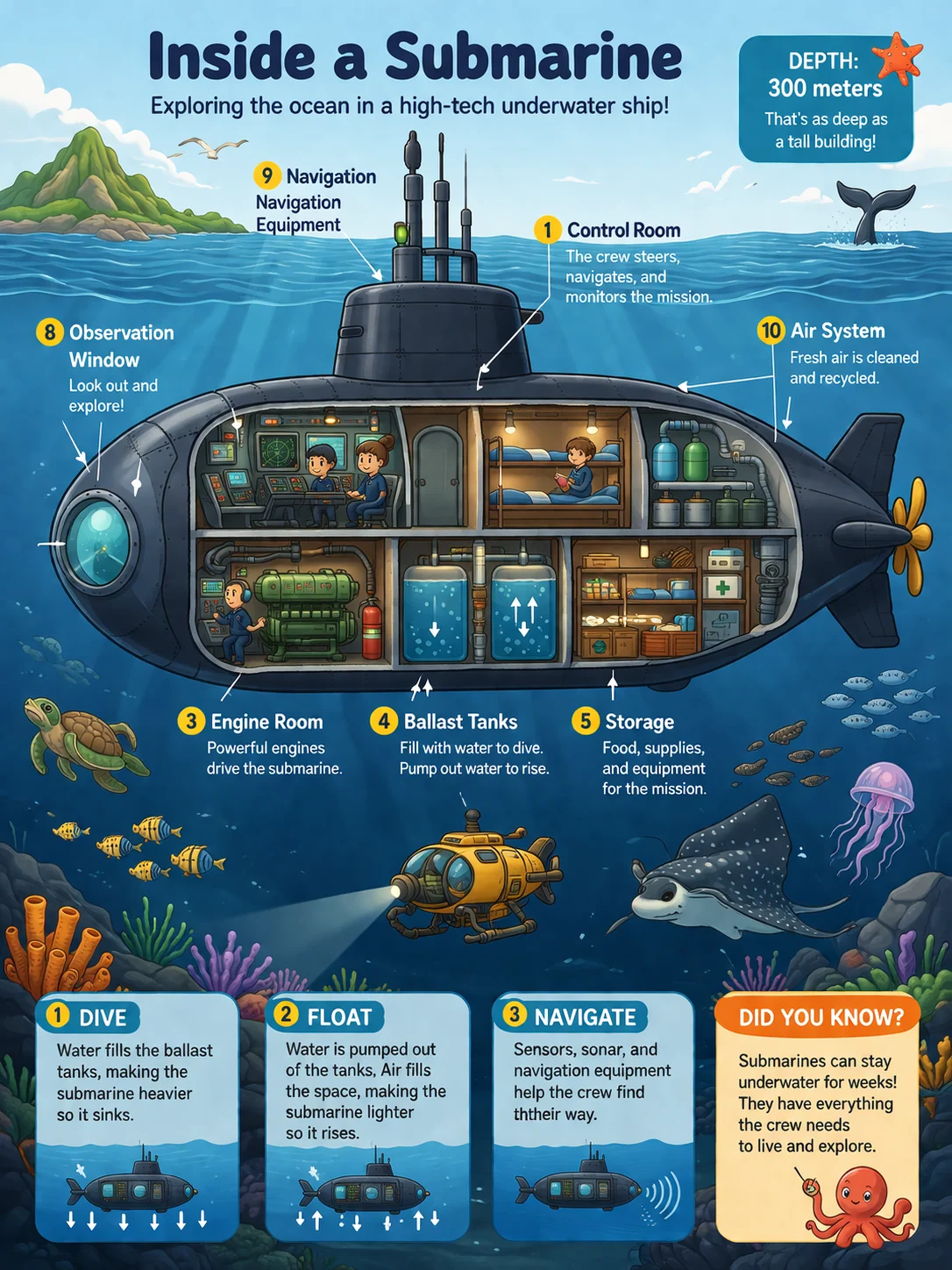 Volcano cutaway educational picture book sample