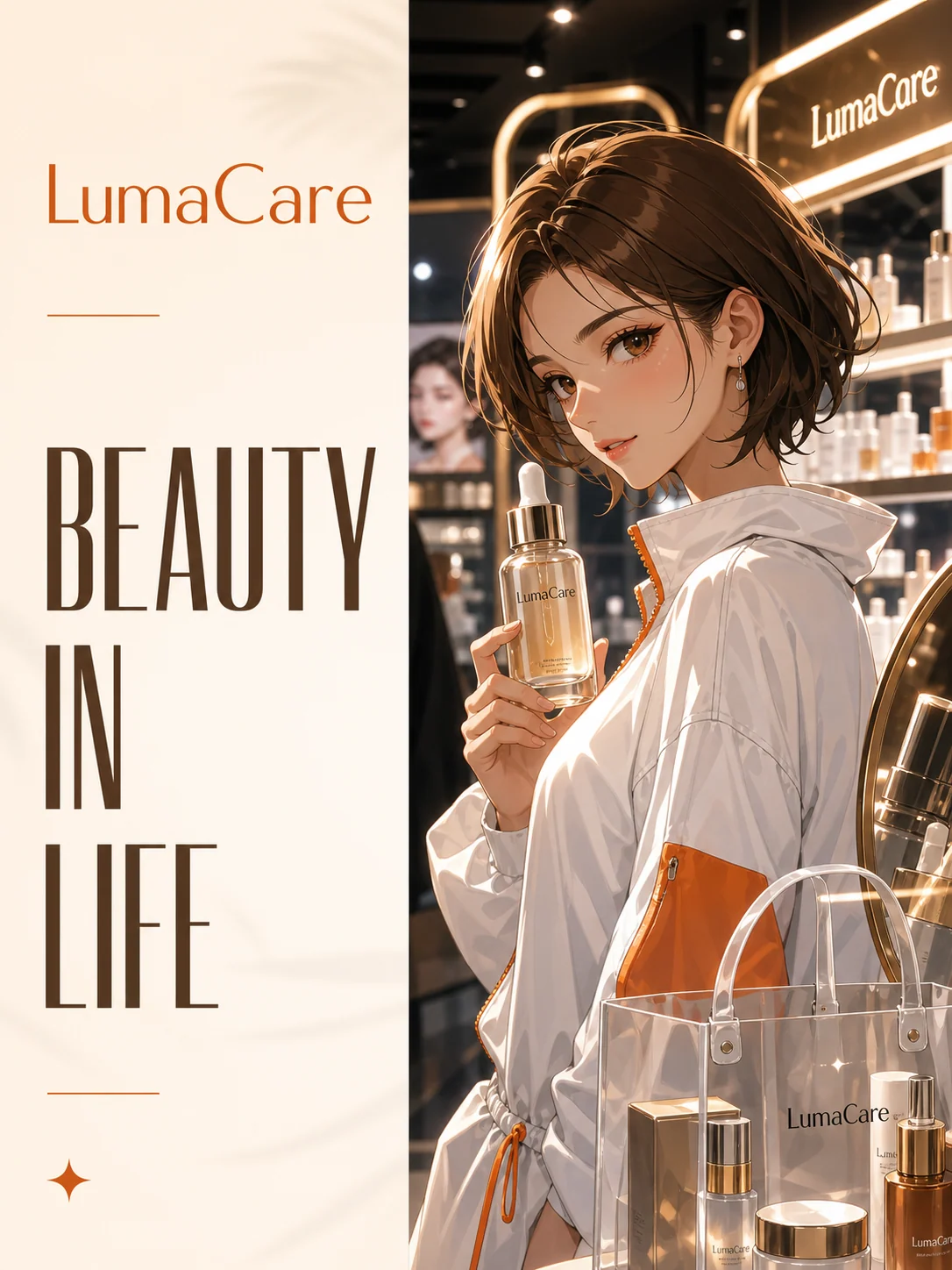 Exemple d’affiche anime française pour campagne retail beauté