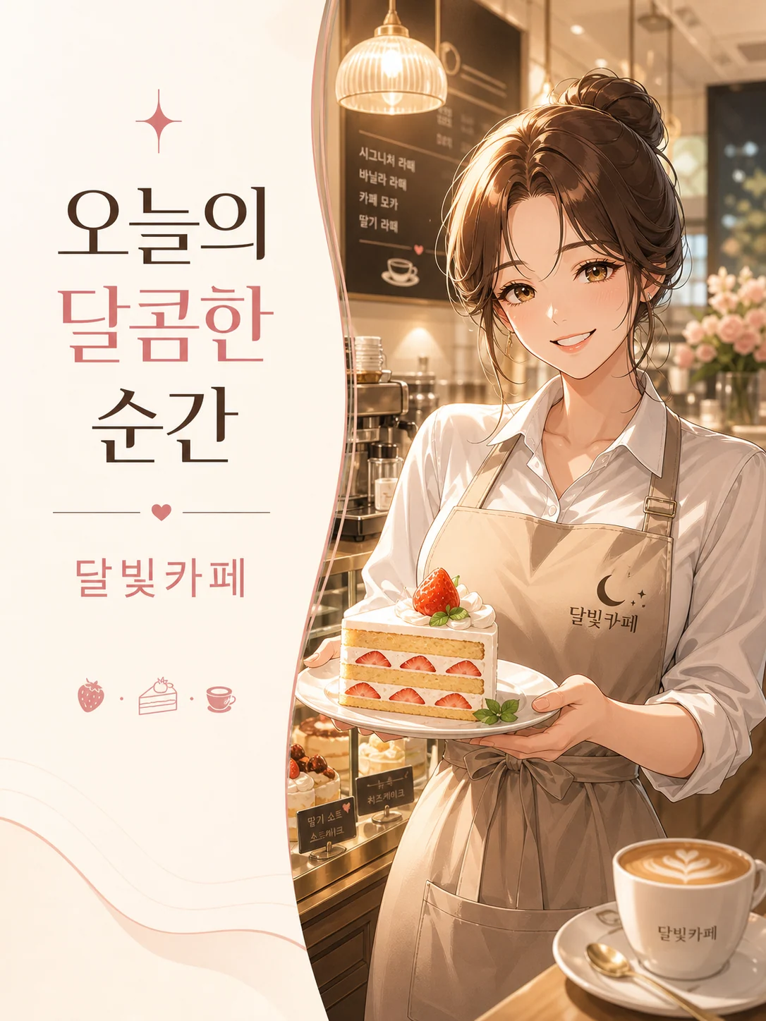 Exemple d’affiche anime française pour campagne dessert de café