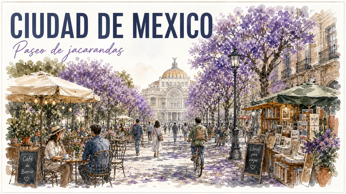 Cartel acuarela de Ciudad de Mexico
