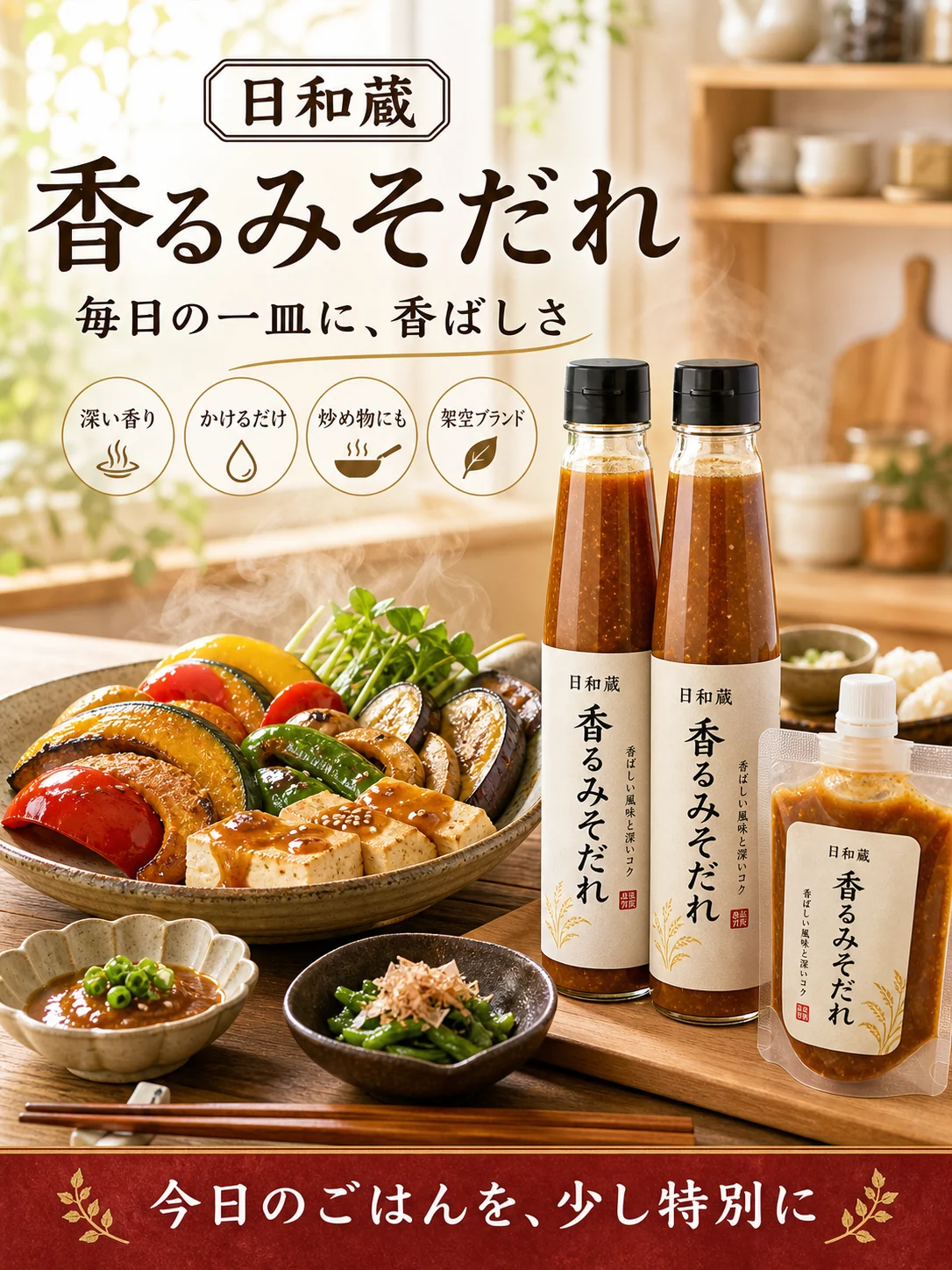 Japanisches Beispielposter fuer Miso-Sauce